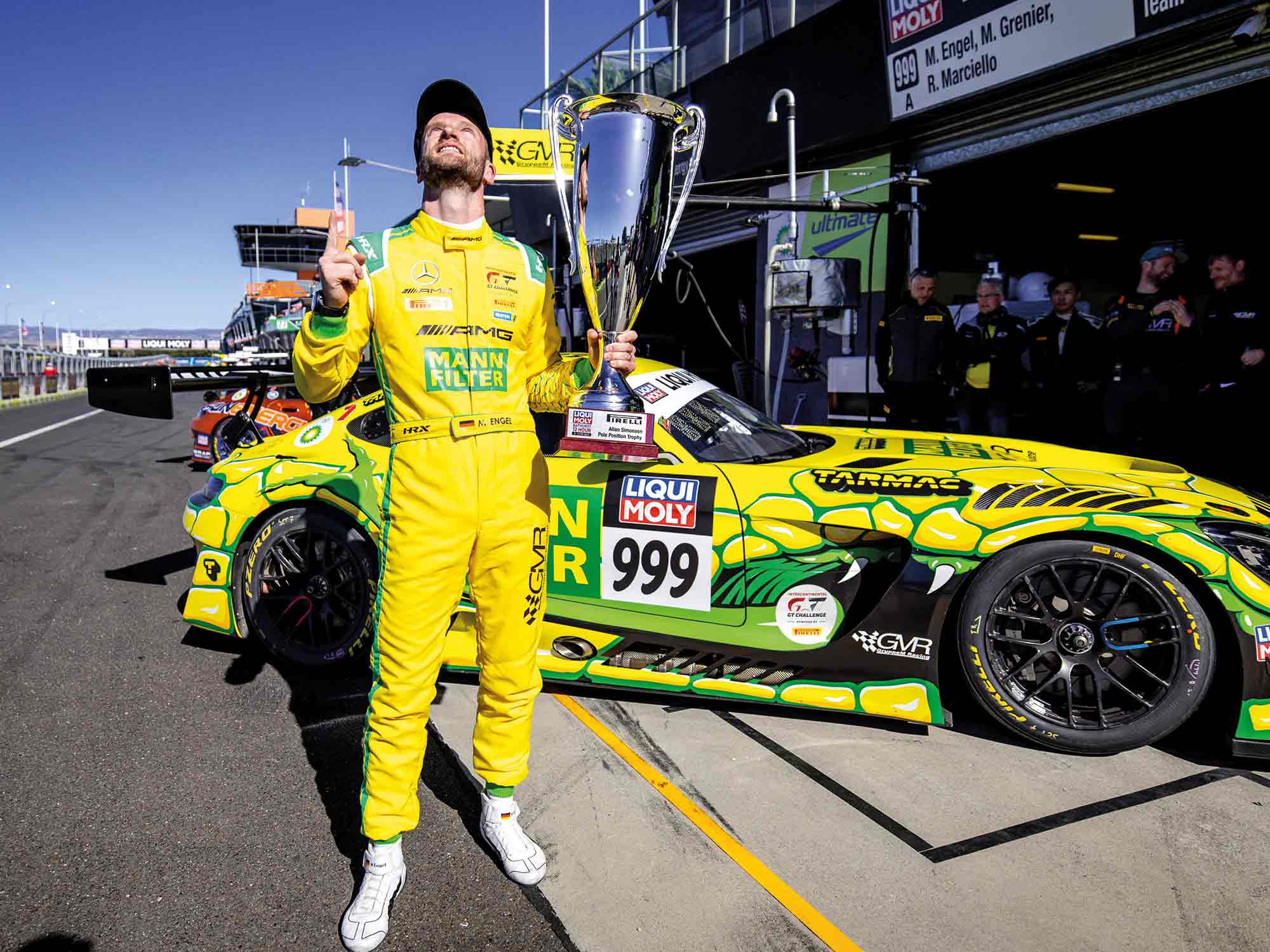 Mamba driver Maro Engel with Allan Simonsen Trophy P3 for MANN-FILTER at the Bathurst 12 Hour