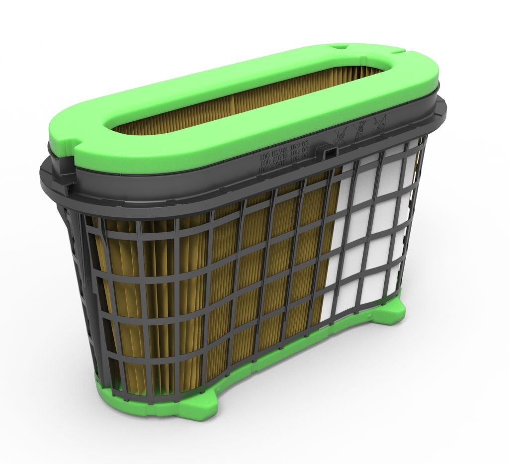 High-performance air filter element made from environmentally friendly materials