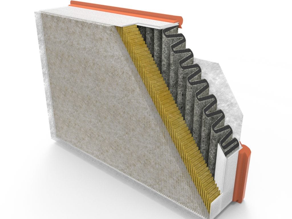 Cathode air filter element for fuel cells