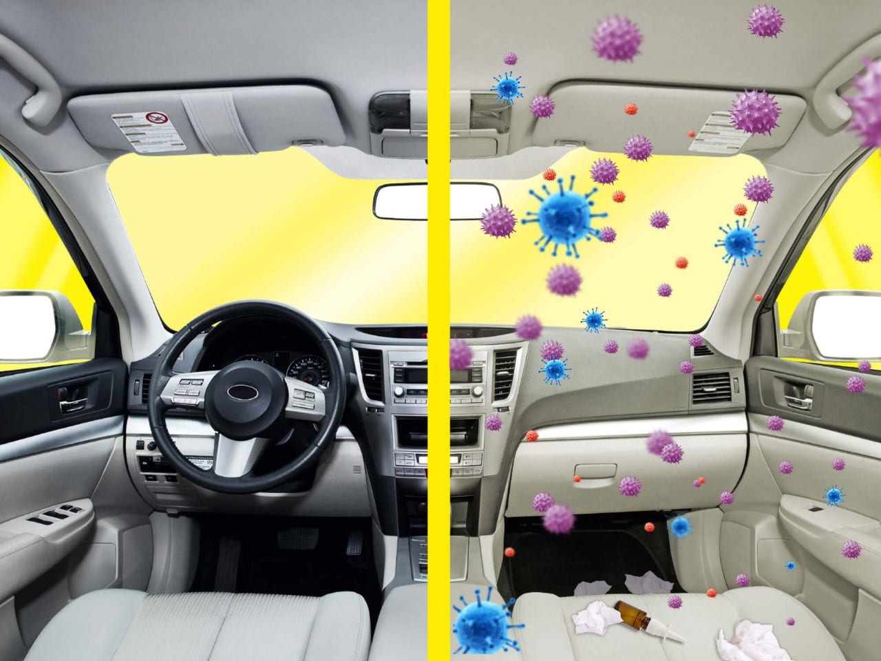 Polluted air in the vehicle cabin