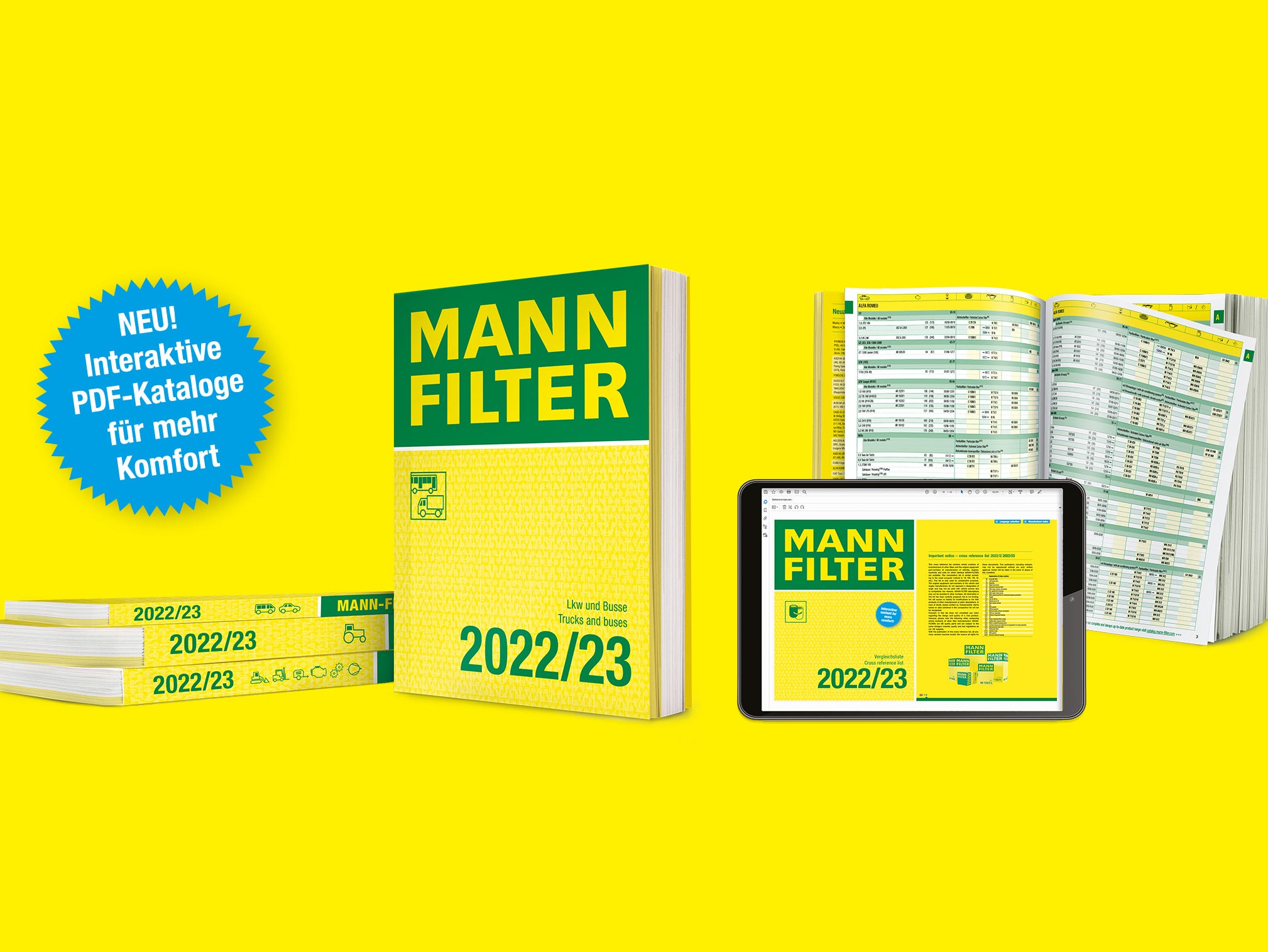 Die neuen MANN-FILTER Produktkataloge 2022/23