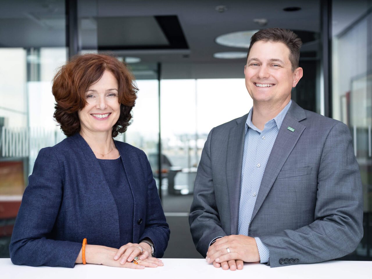 The Management Board: Emese Weissenbacher, Executive Vice President and Chief Financial Officer, and Kurk Wilks, President and CEO.