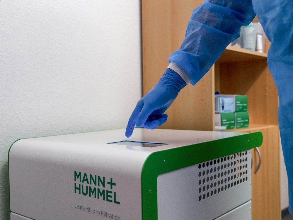 Der MANN+HUMMEL OurAir TK 850 im Einsatz in der Corona Schwerpunktpraxis in Pleidelsheim