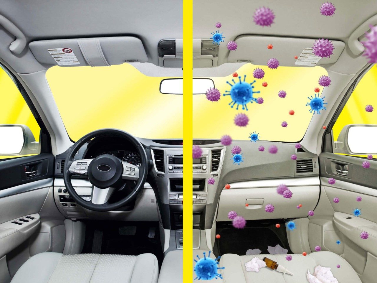 Polluted air in the vehicle cabin