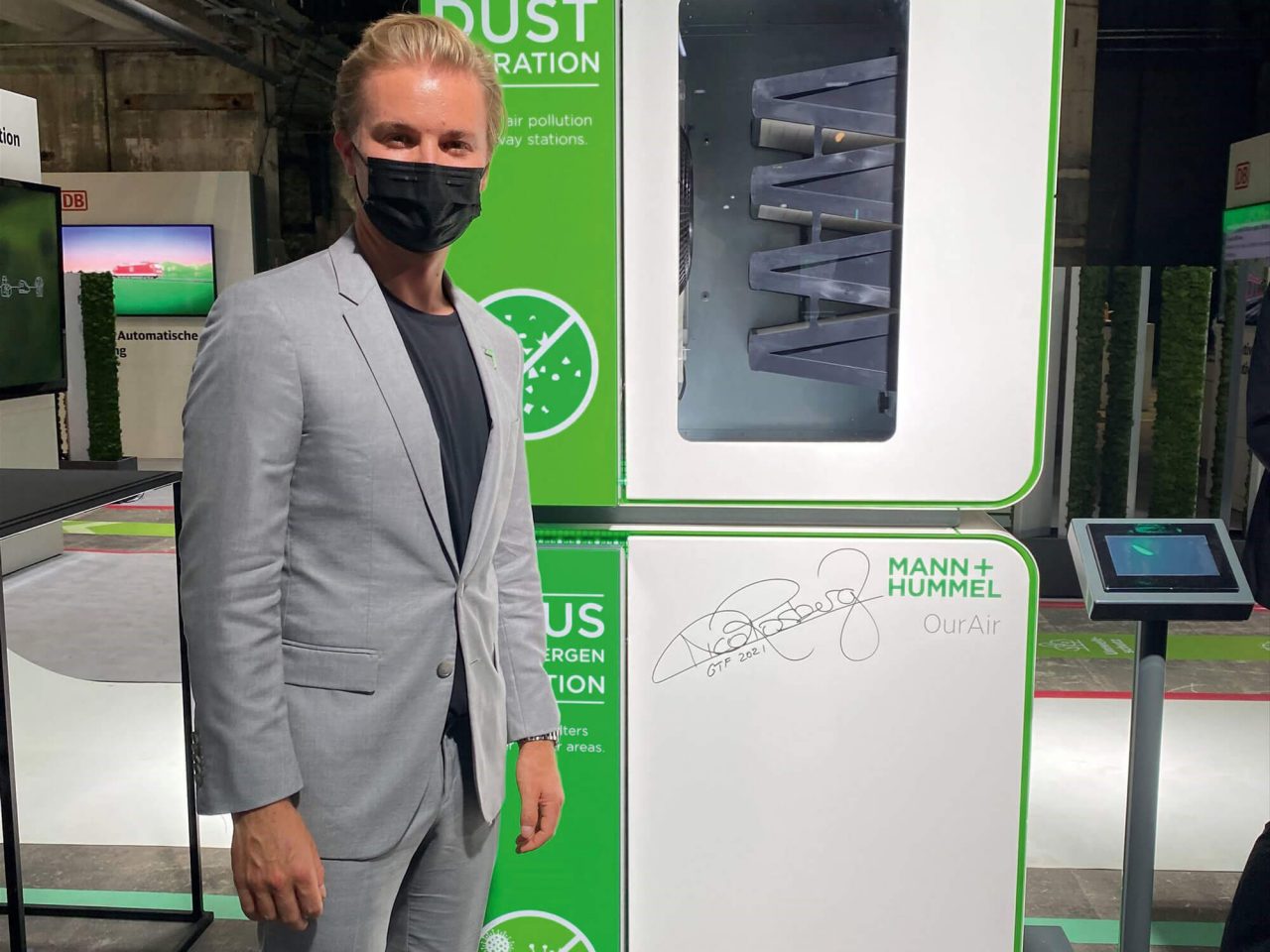 Nico Rosberg autographed an MANN+HUMMEL air purifier