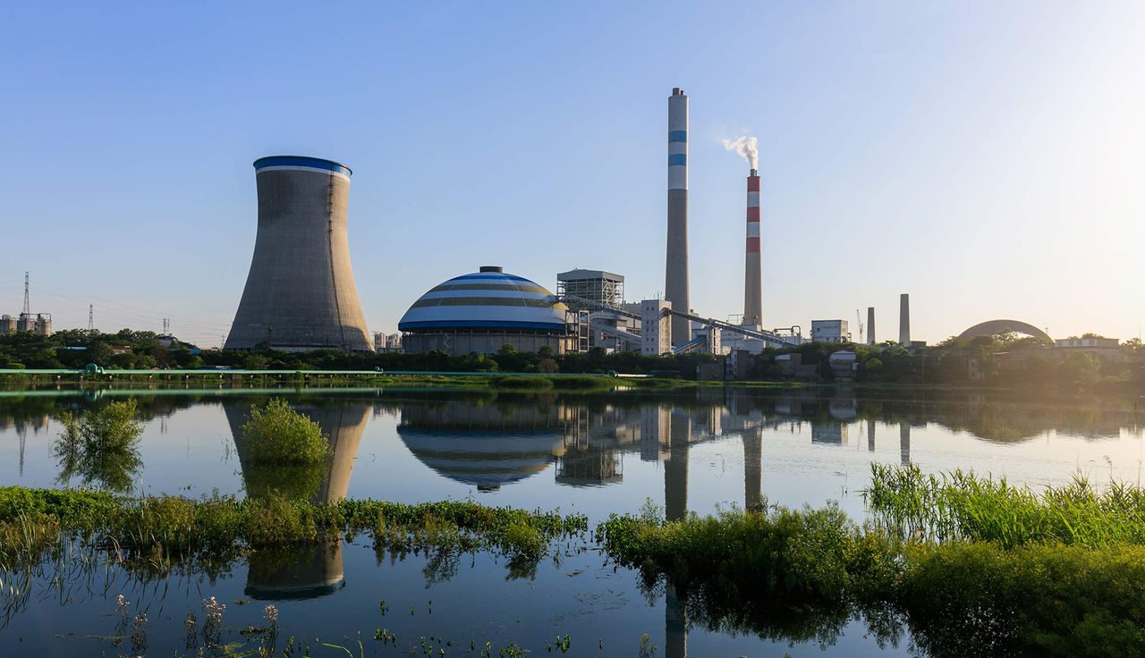 industry plant with water